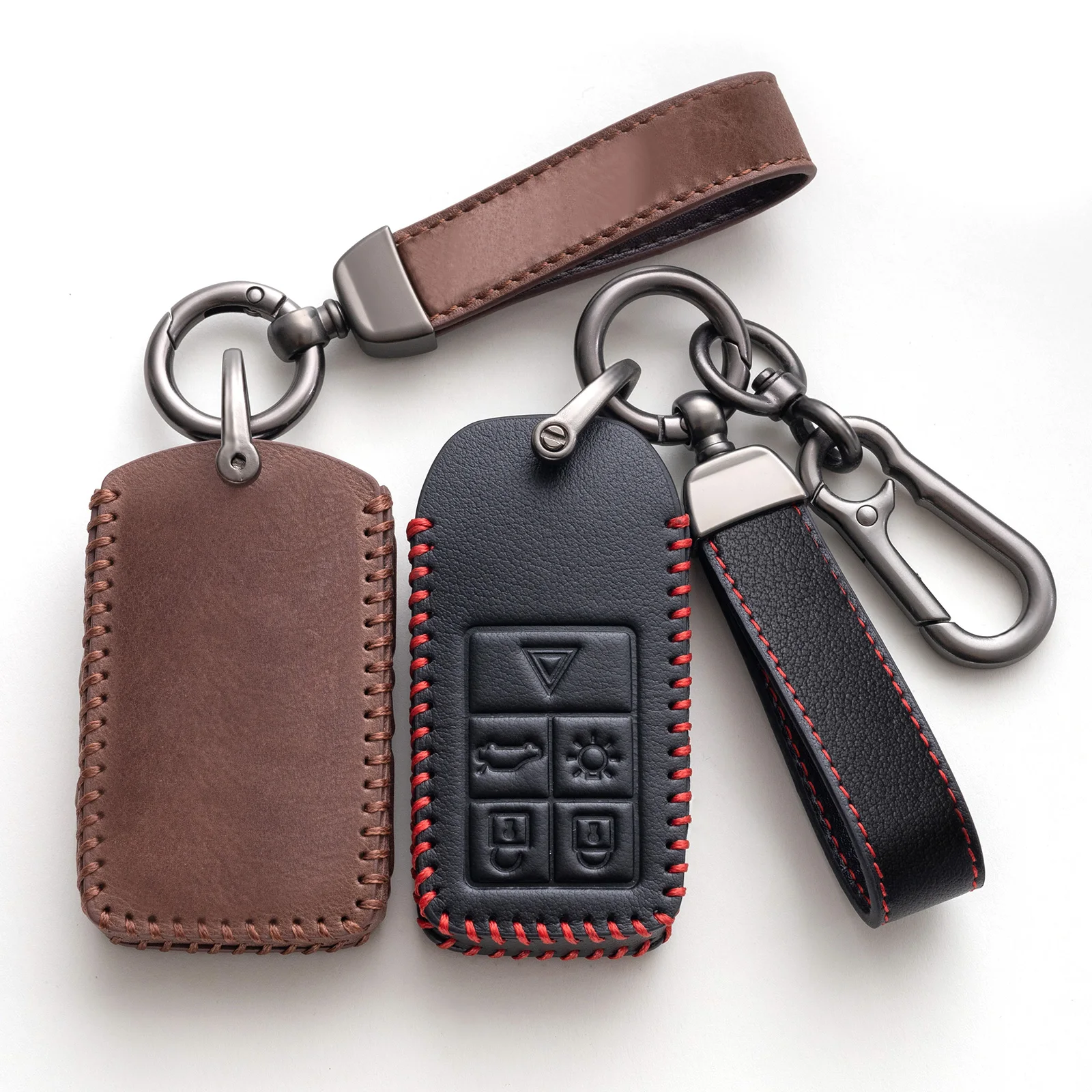 Strictly QC Control Car Decorations Leather Genuine Cowhide Car Key Case For Volvo XC60 90 S70 80