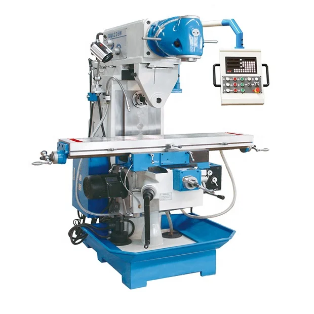XQ6226W TTMC Ram Type Universal Milling Machine Swivel Head Manual Mills Fresadora Knee Type Turret Small CNC Milling Machine