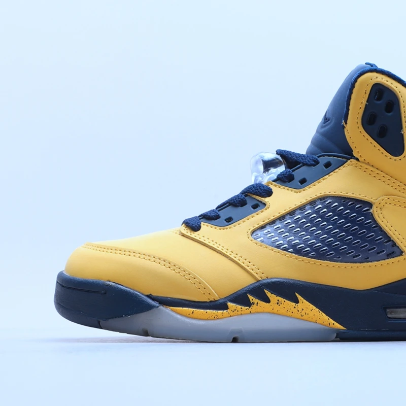 New Trendy Genuine Leather Shoes High AJ5 Basketball Sneakers Running OW Oregon Ducks Bluebird Mens Trainers Air Jordaneliedlys