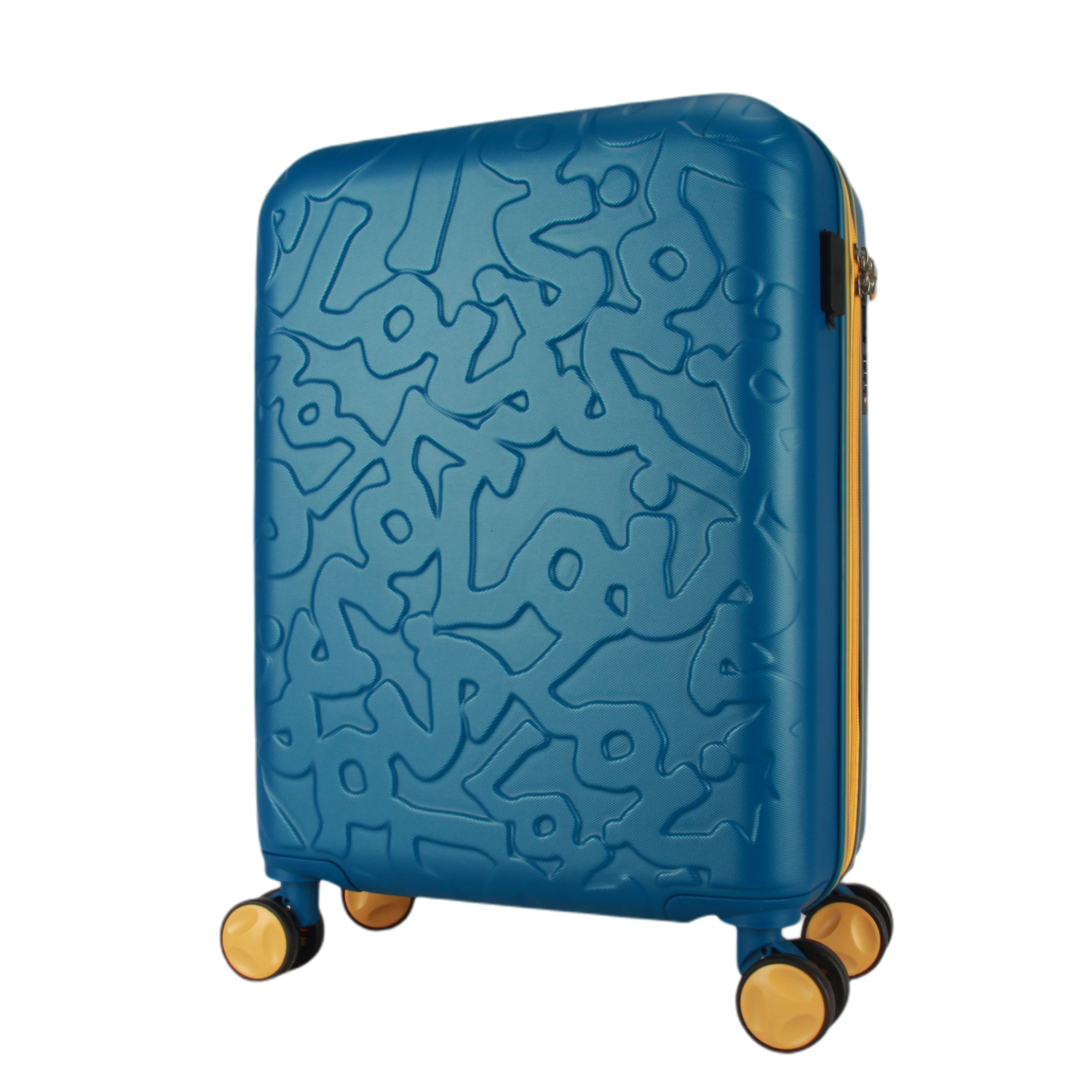 Wholesale kids trolley luggage ABS 3 pieces TSA combination lock travelling  blue boys suitcase trolley sets