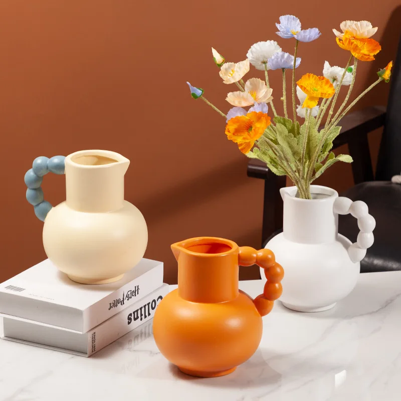 Nordic Ins Ceramic Vase Home Decoration Ornaments Colorful Geometry Flower Pot Art Vases Crafts Gifts