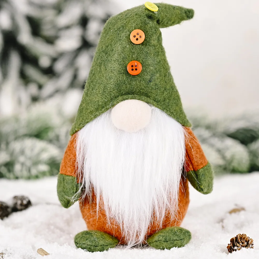 Christmas Faceless Gnomes Plush Elf Figurine Knitted Hat faceless Doll for Home Decoration