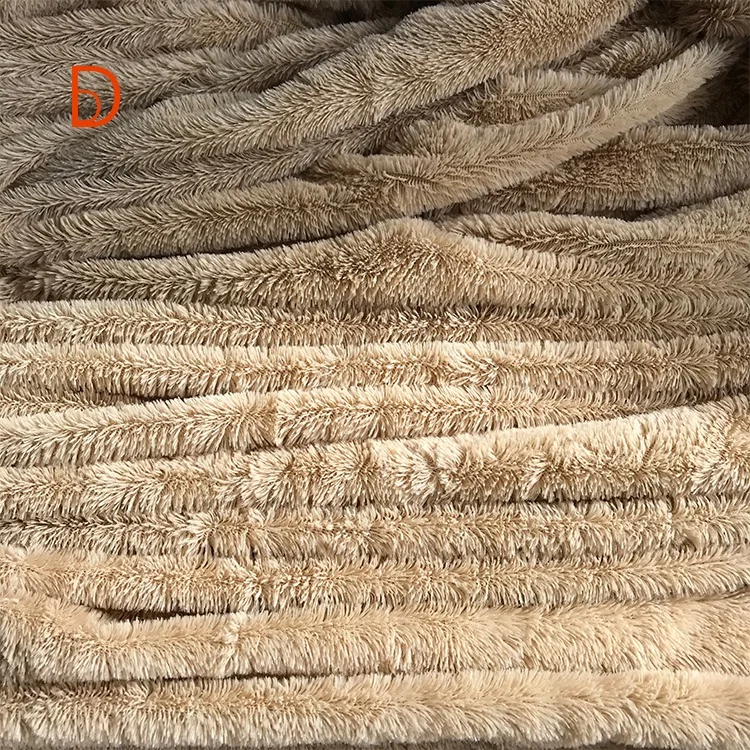 100% Polyester Brushed Knitted Artificial Fur PV Plush Fabric