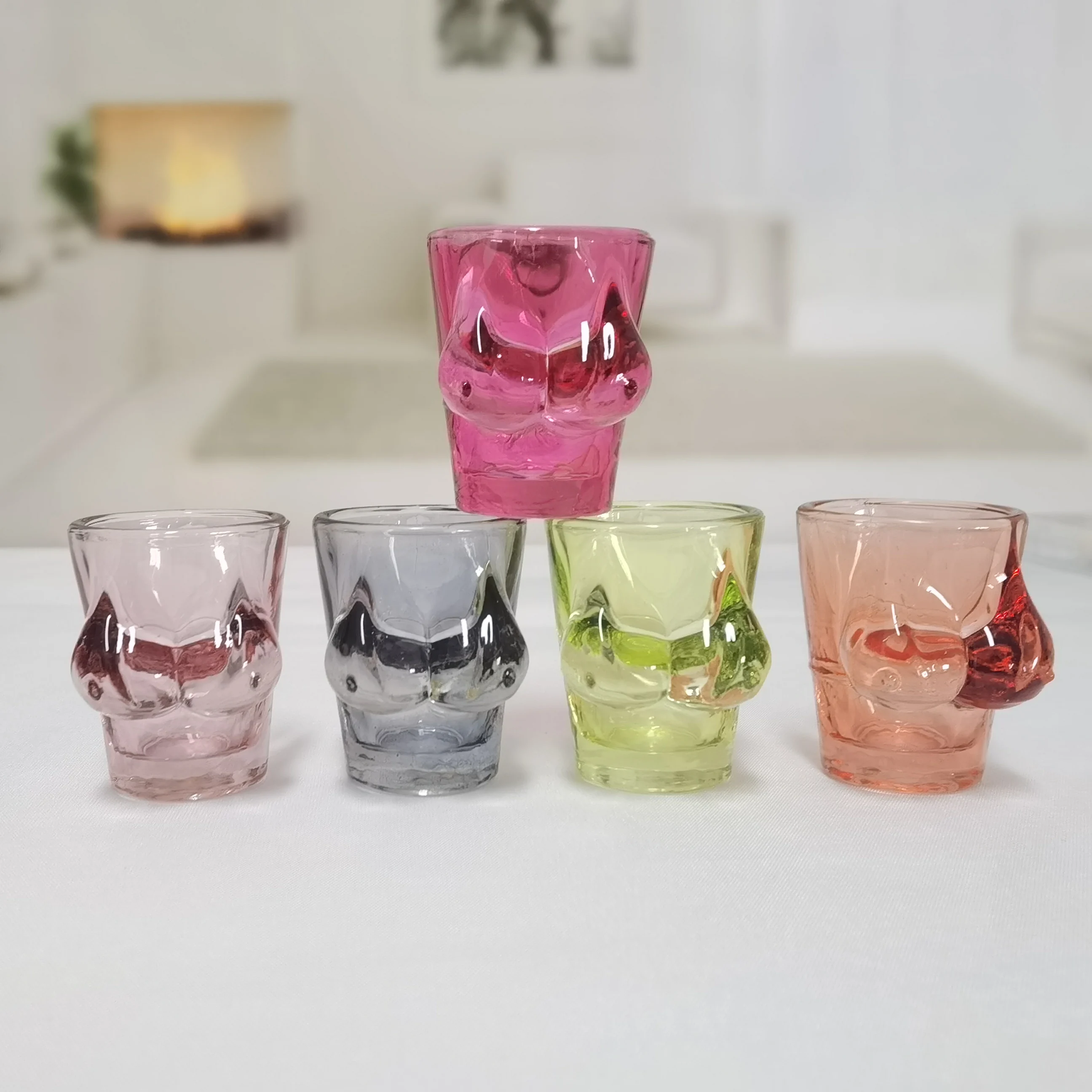Custom personalized sexy bikini shot glasses colored shot glass with vodka crystal glasses