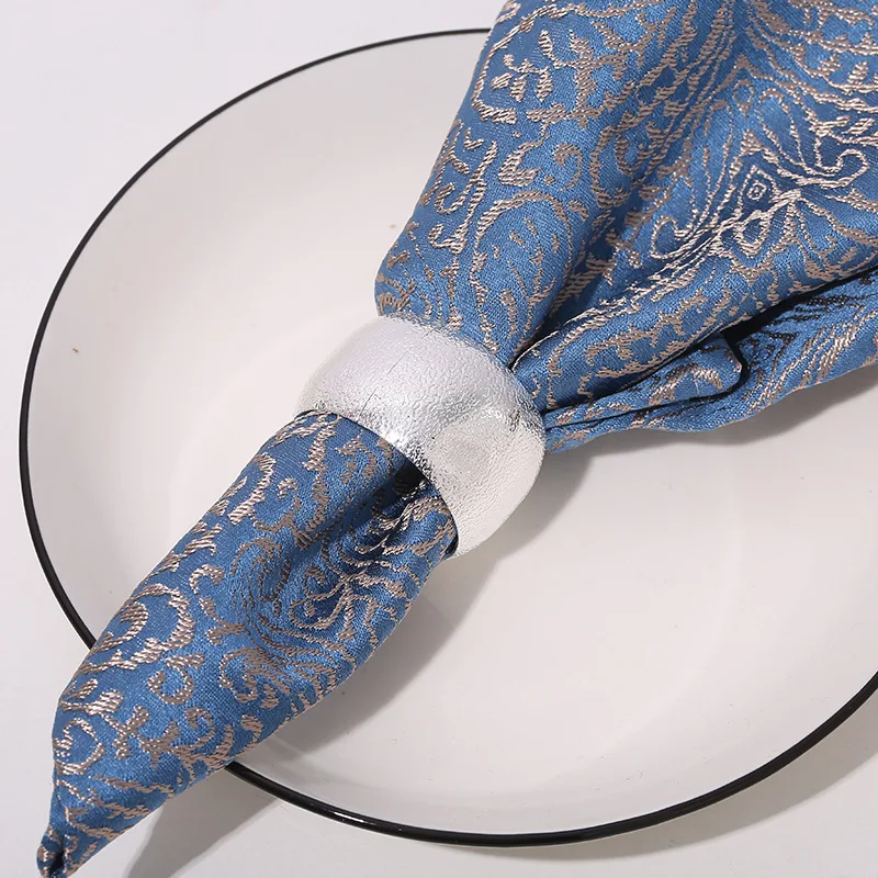Round Luxury Metal Gold silver Napkin Rings for wedding table decoration napkin holder