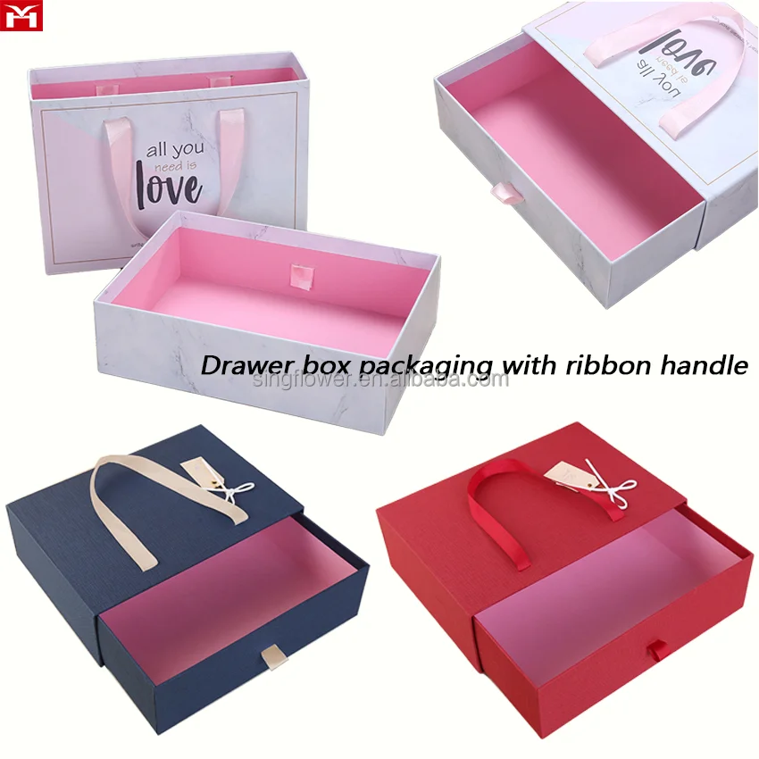 Custom Logo Cardboard Hair Extensions Rigid Luxury Gift Paper Box Drawer Packaging Wig Custom Box