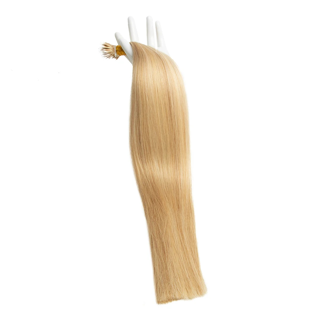 Hot sale natural brown nano ring hair extension strawberry blonde natural human hair nano tip extensions