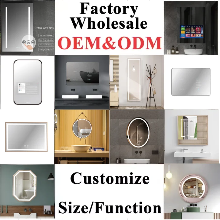 Mirror With Speaker Trending Products 2024 New Arrivals Anti-fog Android OS Wifi Bluetooth Wall Mirror Intelligent Magic Mirror
