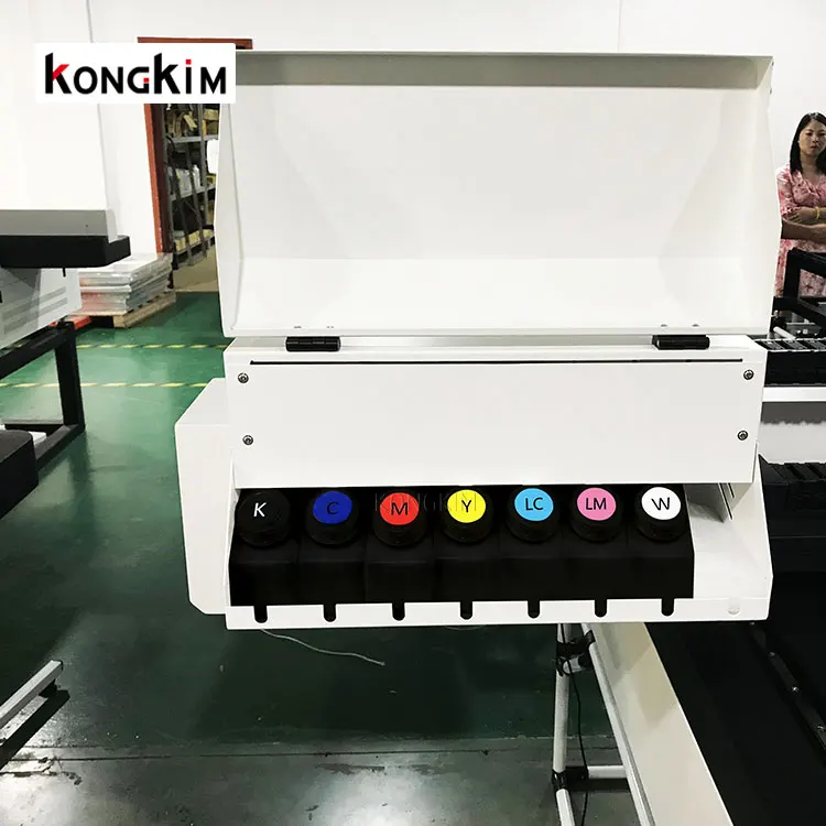6090 UV Flatbed Printer with varnish a1 uv ab film uv dtf printer for sticker printing