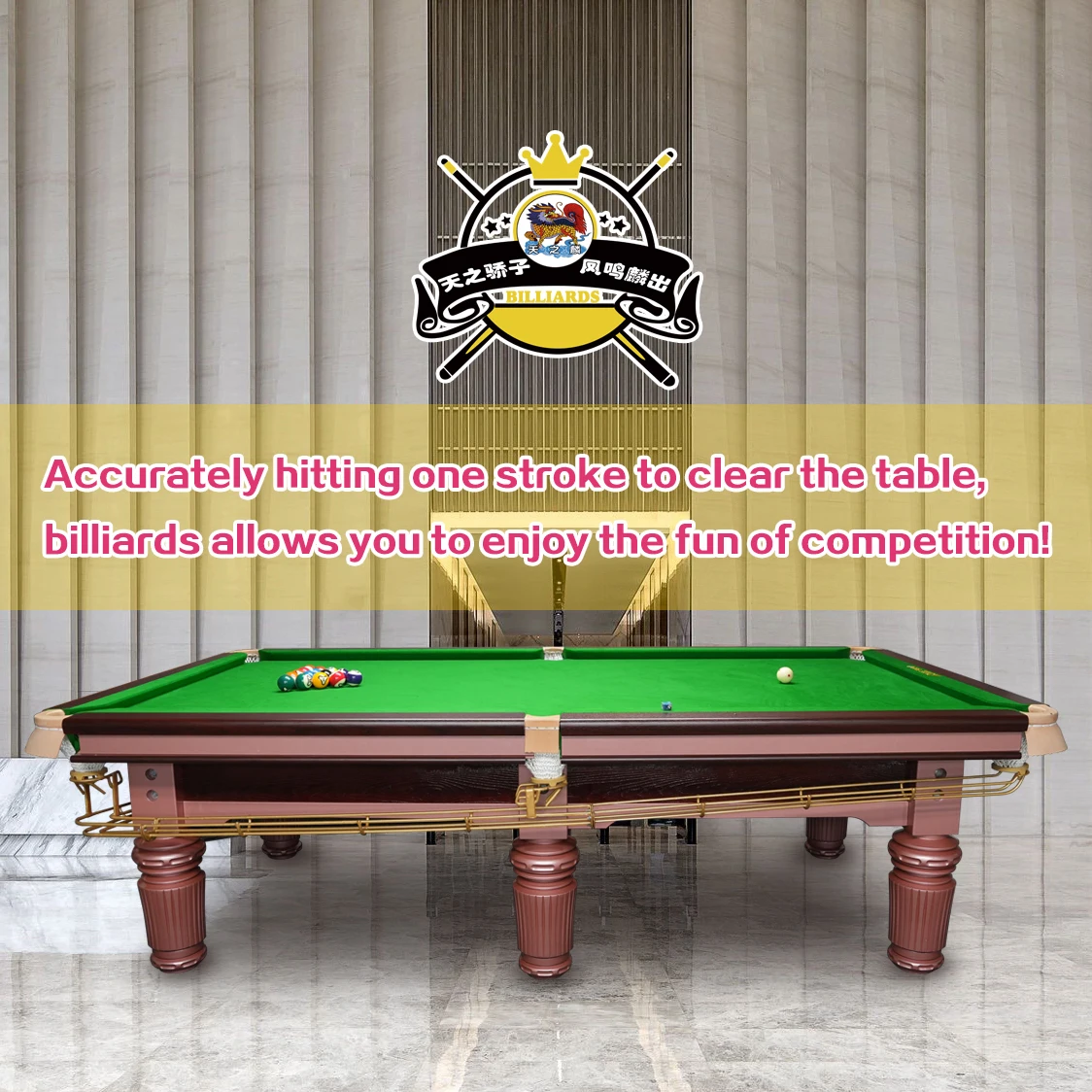 Modern 7 8 9 10 12 Feet Solid Wood Frame Snooker & Billiards Table with Slate Roof International Standard Size
