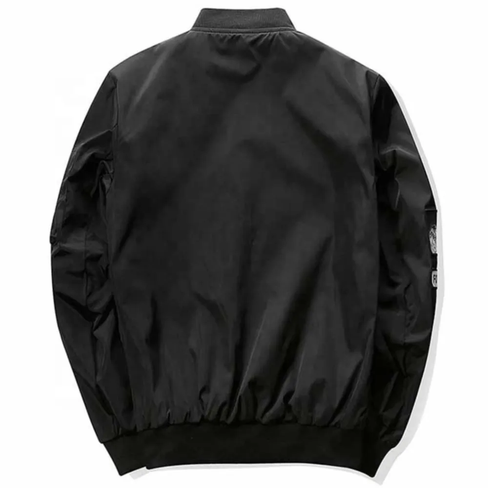 Мужская приталенная куртка-бомбер из полиэстера в стиле хип-хоп