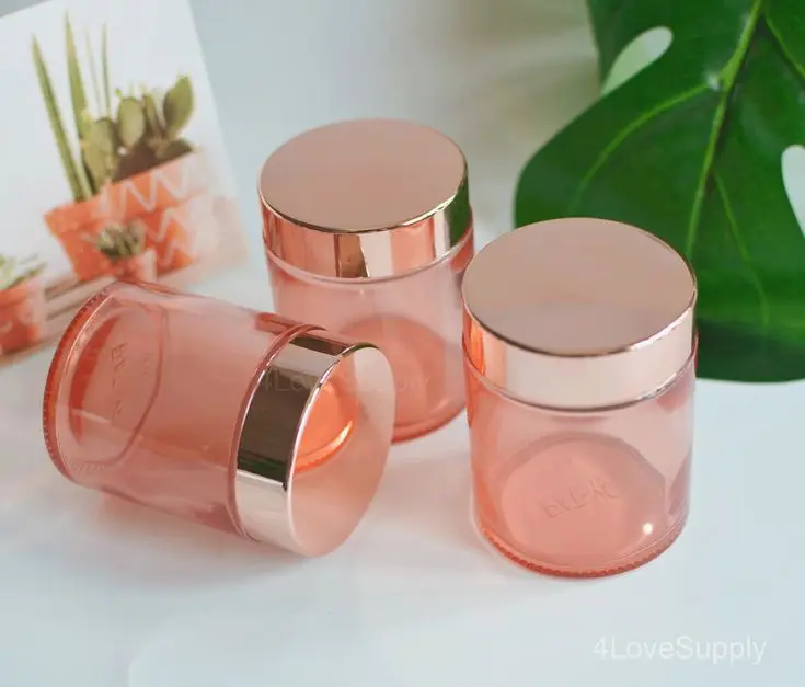 Customized red transparent wide-mouth jar with gold cap PLA 100g suitable for packaging of cream-like skin care products