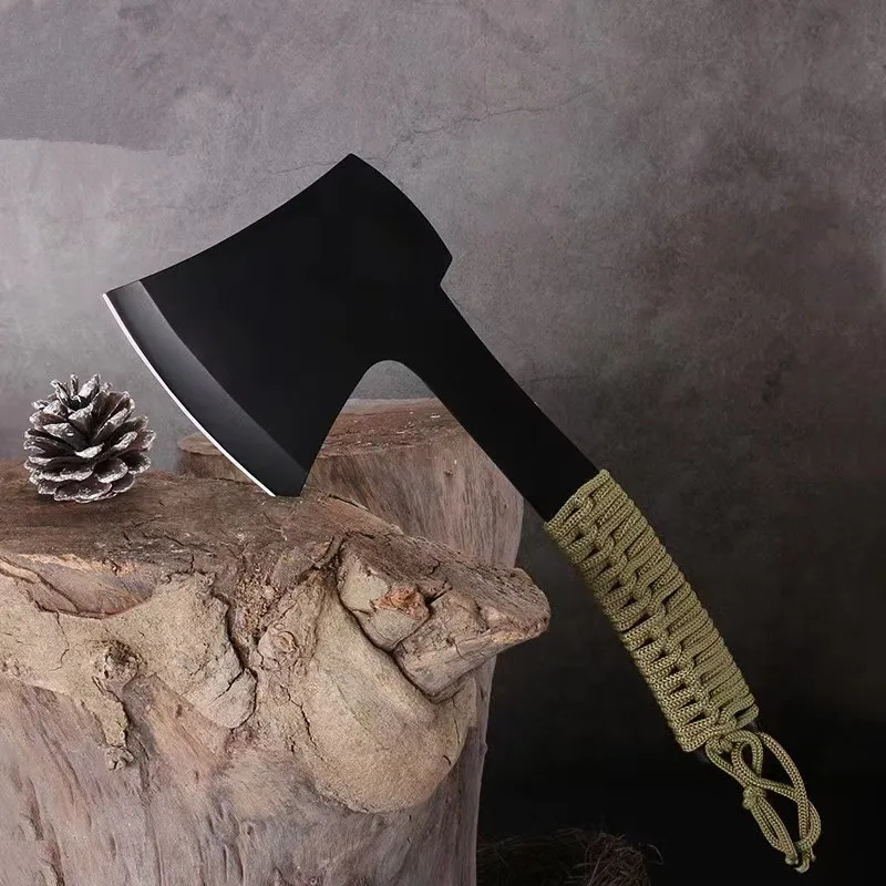 Portable Hand Tools Sharp Tomahawk Stainless Steel Outdoor Survival Hatchet Camping Axe With Rope handle