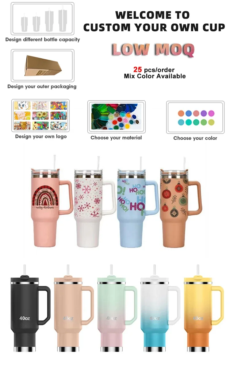 Factory direct h2.0 flowstate tumbler 40oz gradient sublimation 40oz 40 oz tumbler with handle
