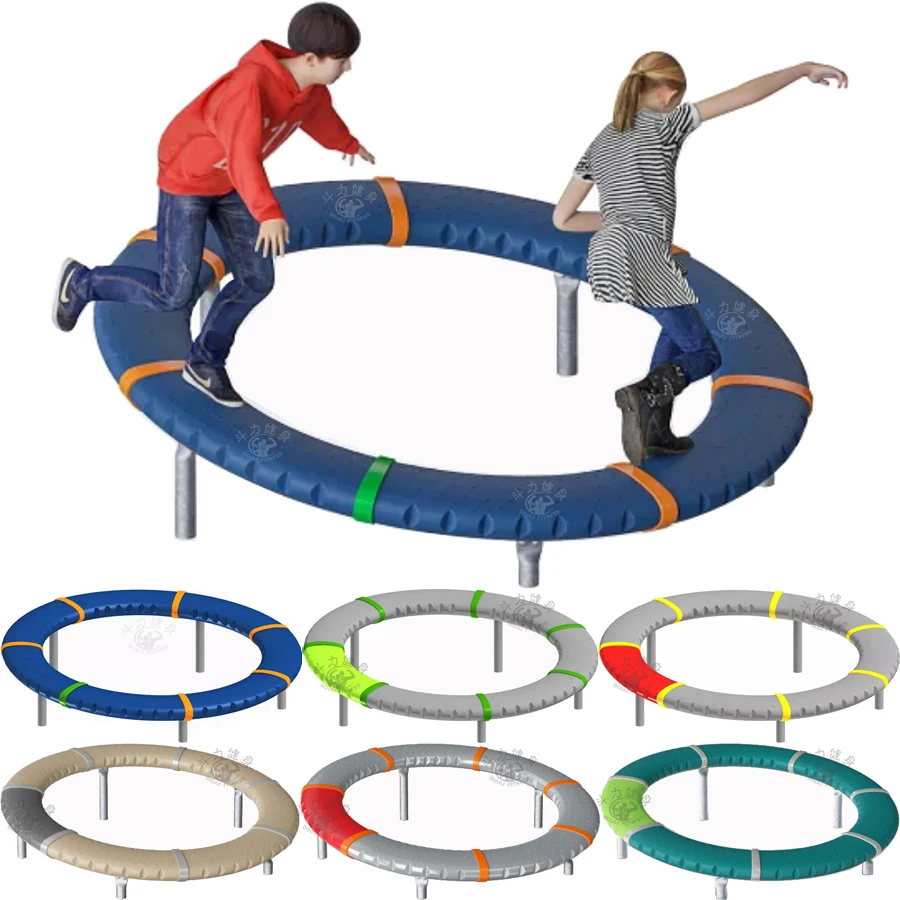 Douli updated outdoor indoor magic slanting ring carousel playground equipment LLDPE supernova rotating balancing running circle