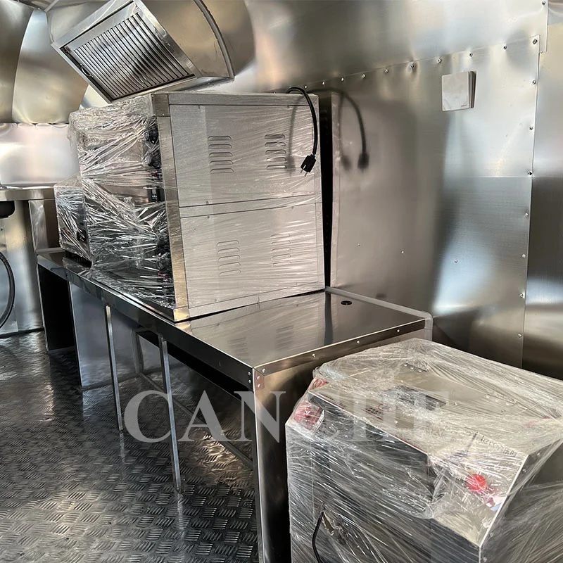 Airstream стиль из нержавеющей стали роскошный кемпер прицеп открытый индивидуальный многофункциональный мобильный Кемпинг киоск тележка