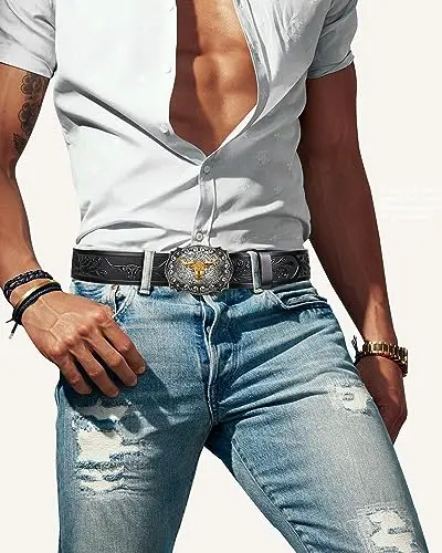 Custom Men Western Cowboy Sturdy Kids Husband Teens Men Belt Buckle for Cowboy Rodeo Halloween