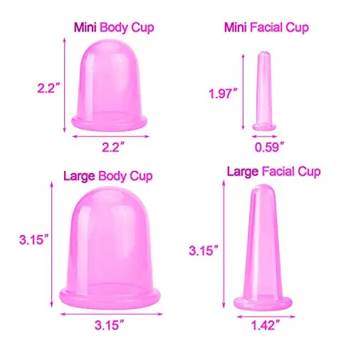 PZ Silicone Facial Cupping Therapy Set Eye Face Vacuum Massage Cup Kit Silicone Anti Cellulite Cup for Facial Massager for Adults
