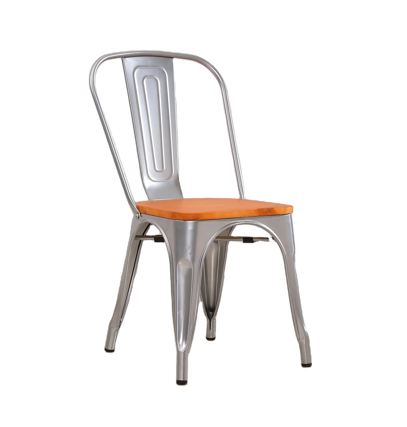 Wholesale Factory Cheap Stackable Colorful Wooden Seat Metal Chairs