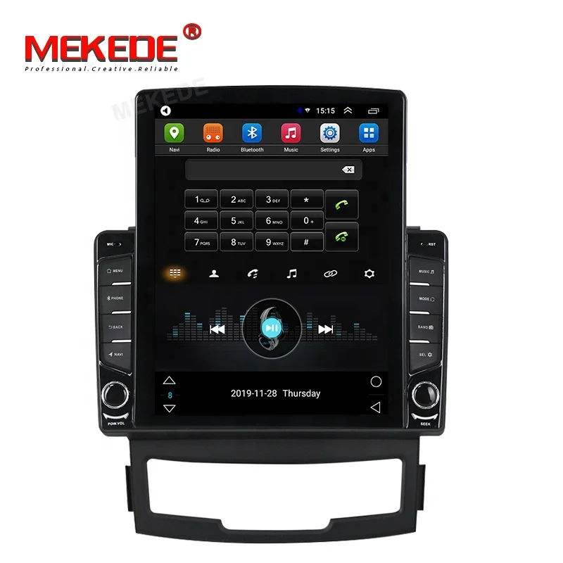 Tesla Vertical Android IPS+2.5D+DSP 4G LTE Car Radio Player For SsangYong Korando 2011-2013 no dvd with 2+32GB/1+16GB GPS BT