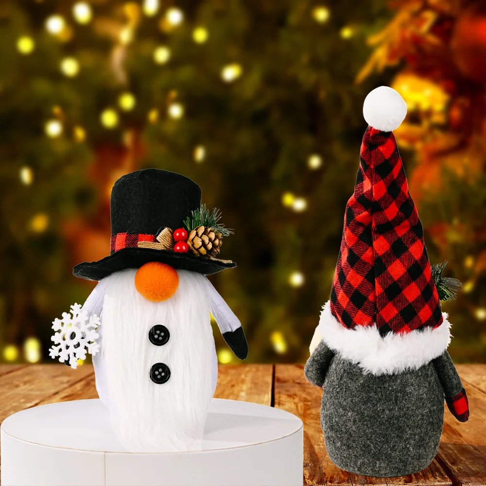 2021 Fashion Cute Santa Snowman Deer Shaped Doll Christmas Doll Christmas Tree Hanging Ornament 2022 standing Doll
