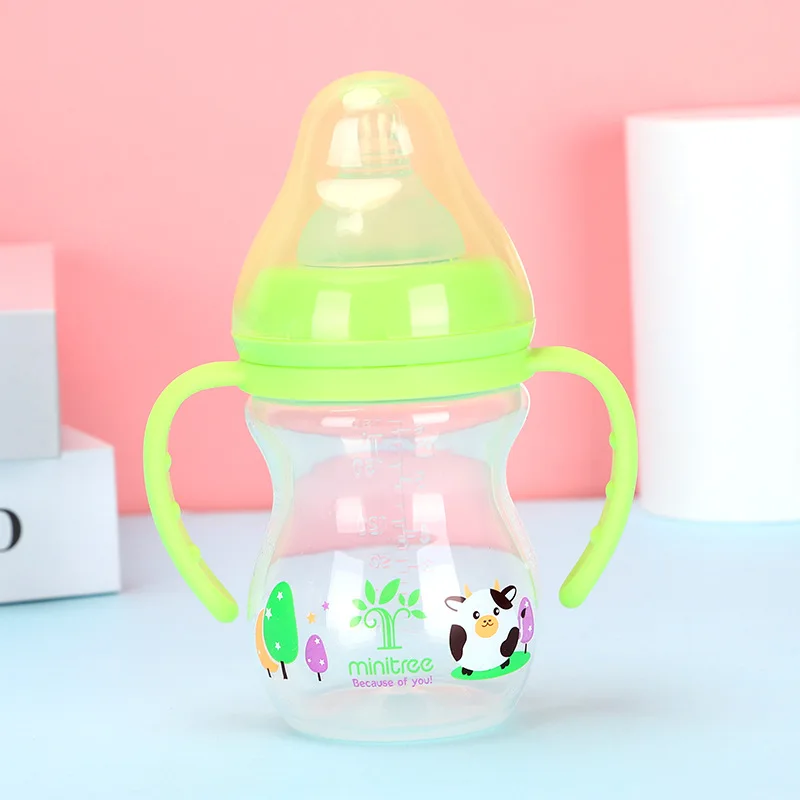 180ml baby weaning artifact wide-caliber feeding bottle nozzle breast milk anti-flatulence pp foreign trade export