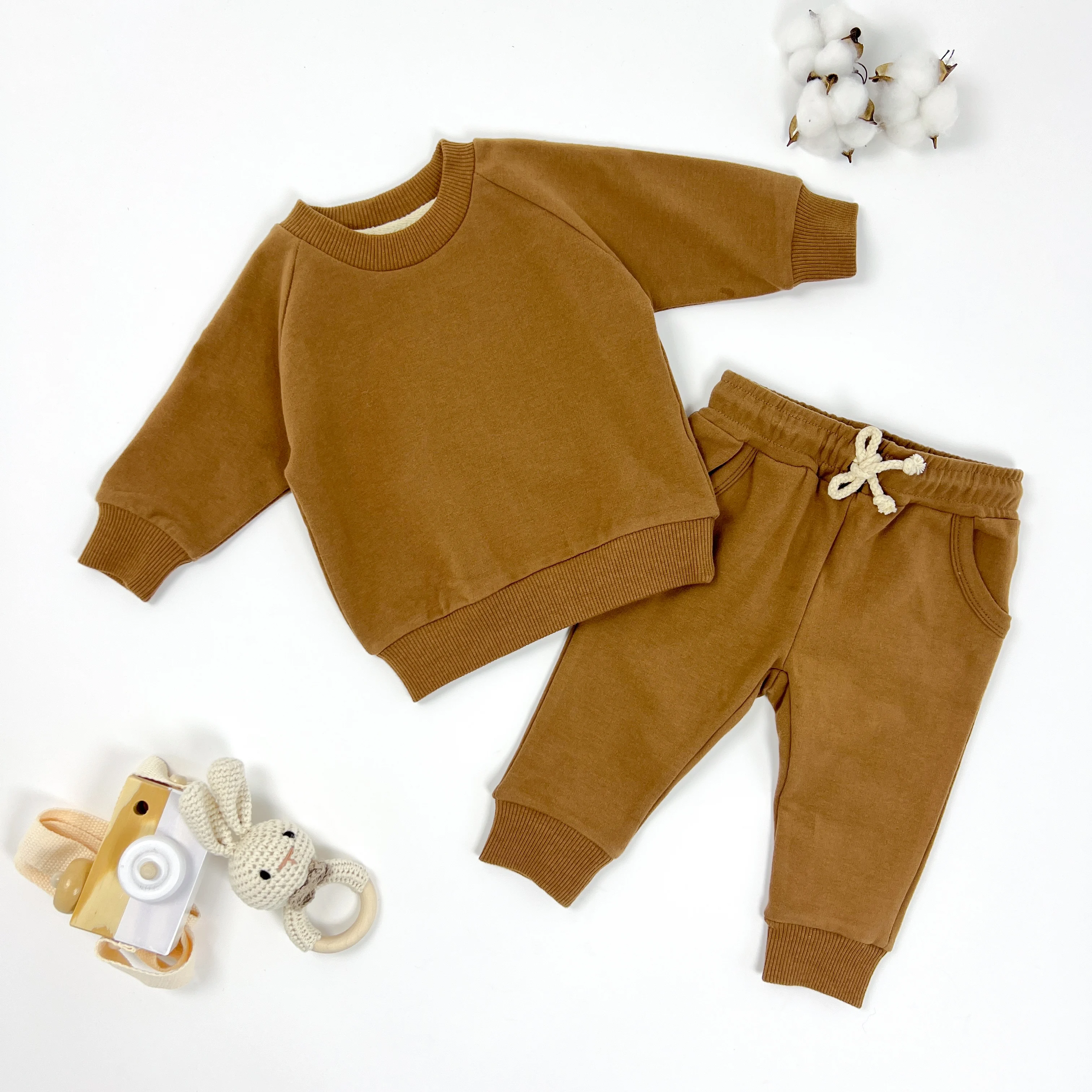 Spring Autumn New Arrivals Casual Baby Tracksuit Organic Cotton Newborn Sweatsuit Long Sleeve Baby Set Clothes