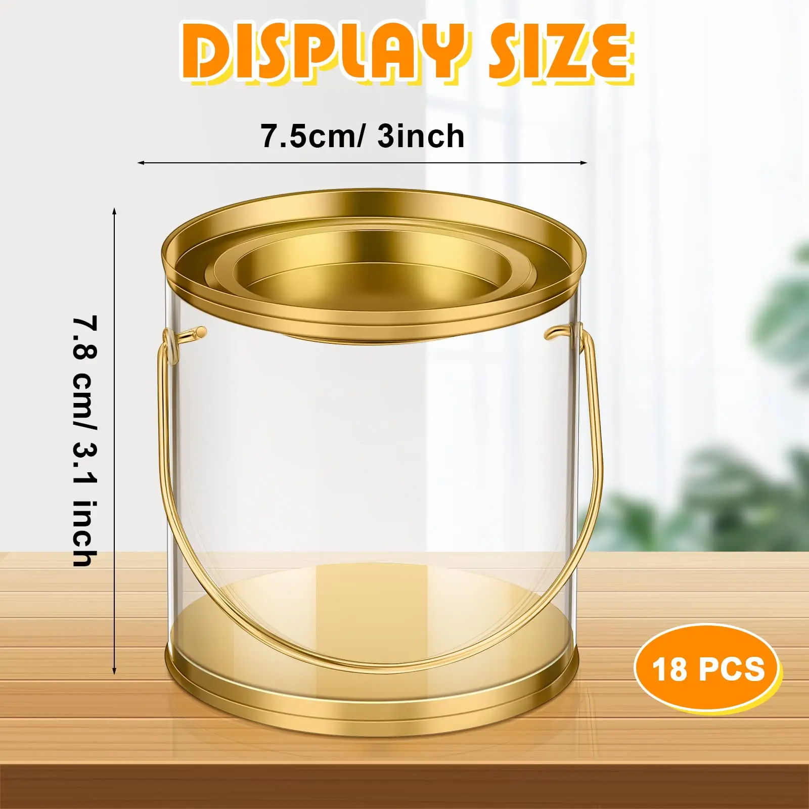 Custom Paint Tin Cans Clear Plastic PET Empty Mini Tin Bucket with Lids For Art Crafts Candy DIY Packing
