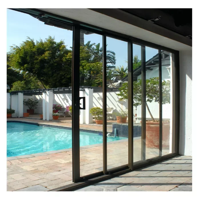 USA Residential Aluminum Stacking Sliding Doors Double Glazed Aluminium Sliding Door
