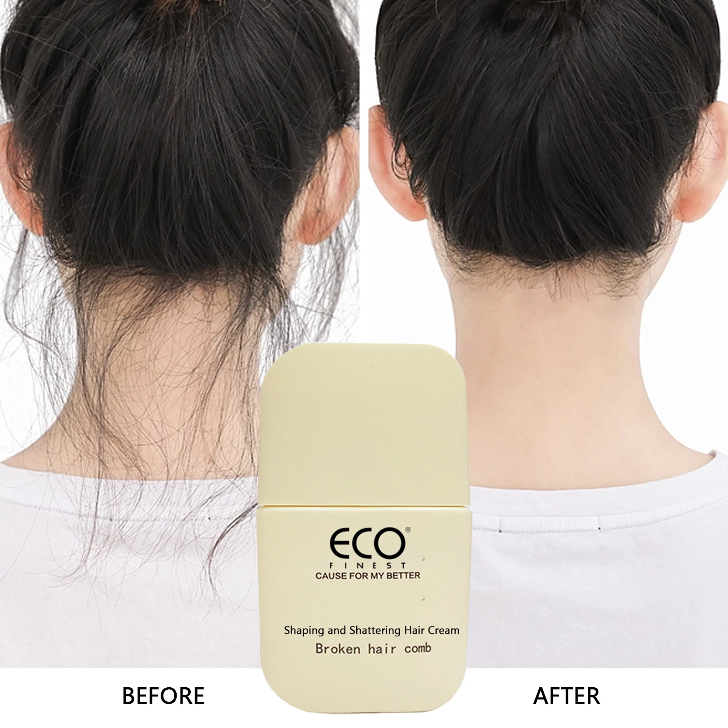 Small Broken Hair Finishing Cream Refreshing Feel Shaping Gel Cream Hair Wax Stick Fixing Bangs With Comb Applicator-739229