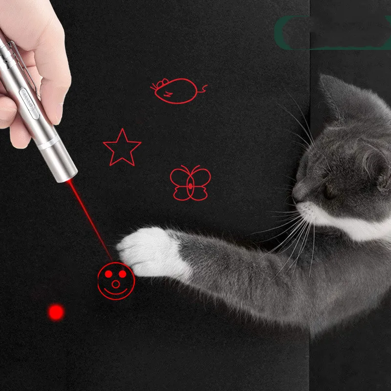 7 in 1 Multi Pattern Red Laser Pen Pet Funny Chaser Toy W/ UV Light LED Flashlight Cat Toys Laser Pointer