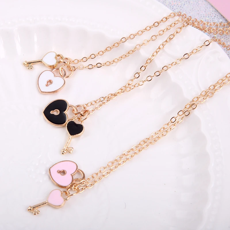 JOJO Amazon Choice Fashion Cute BFF Lock Alloy Heart Key Best Friend Jewelry Charm Necklace from Vietnam