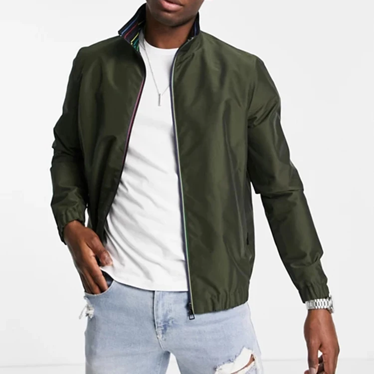 custom bomber jacket men wholesale men sports strip zipper waterproof jacket