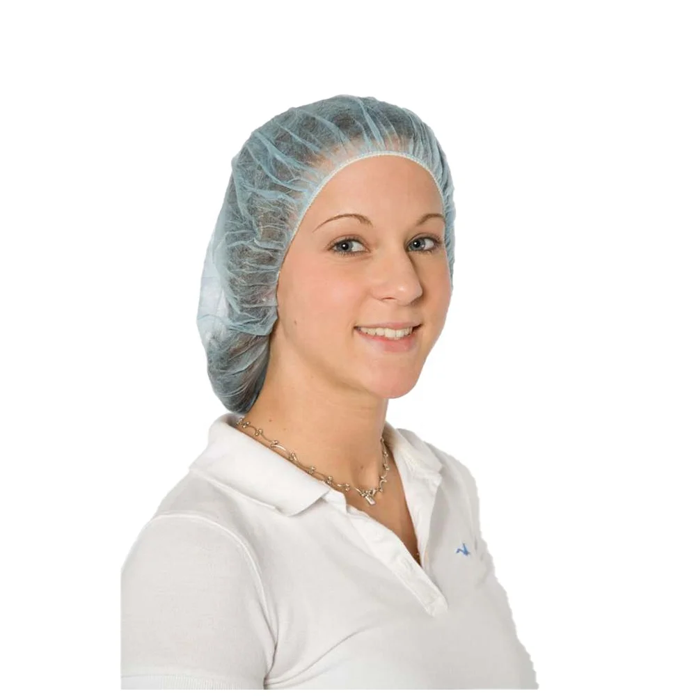 Cleanroom bouffant cap Food Service PP Nonwoven Blue Green Disposable mob cap round cap