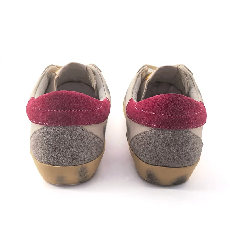 Drop Shipping Green Suede Super Star In Napa Leather Pink Ice-Gray Suede Heel  White Genuine Leather Sneakers Men Shoe For Women