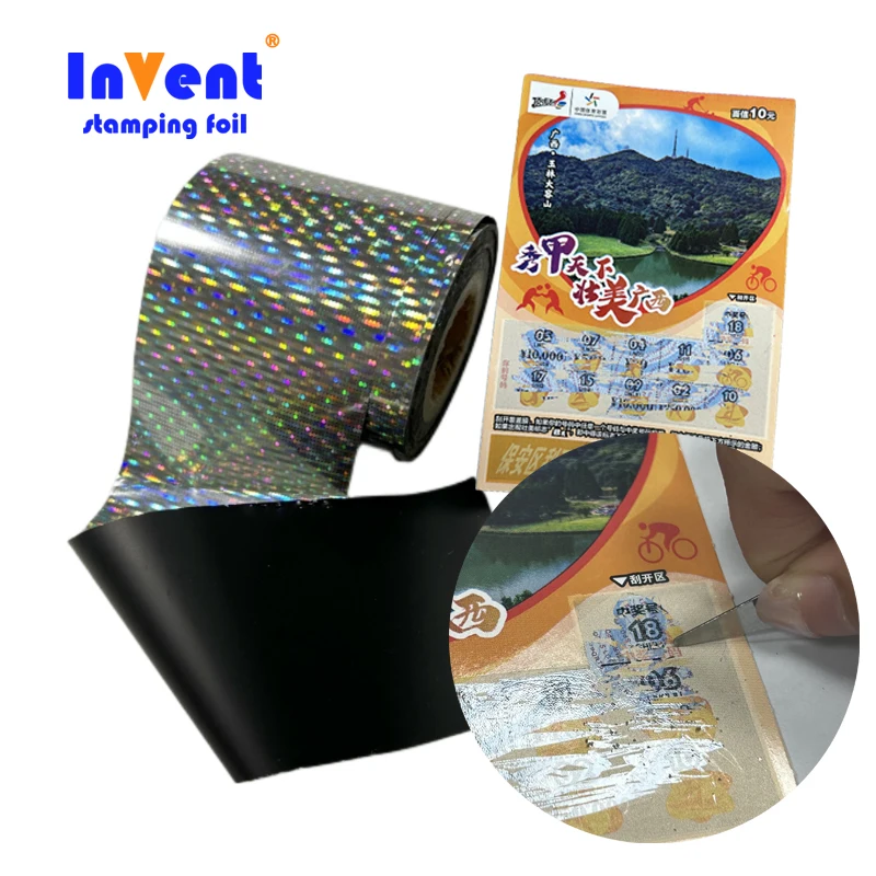 Sliver Water Resistant Anti-Counterfeit Stickers QR code Scratch Off Security Label hot stamping foil rolls