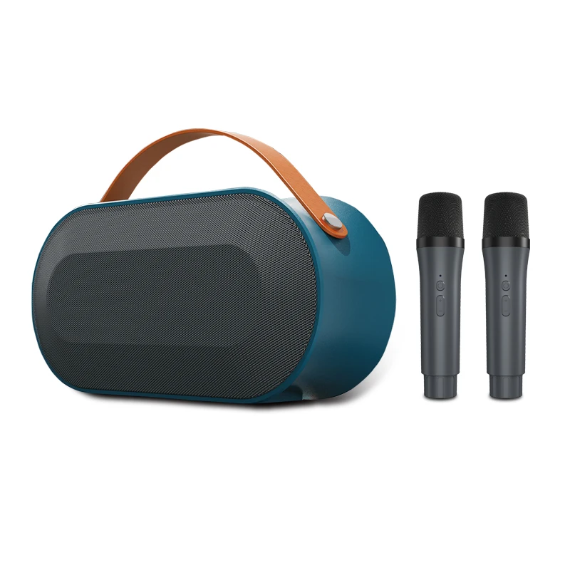 2022 New Outdoor Karaoke Machine 30W Loudspeaker Music Player Portable Speaker with Two Microphones