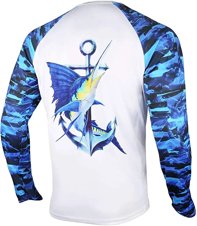 customized fishing shirts uv protection quick dry wholesale performance fishing shirt men long sleeve fishing t-shirts