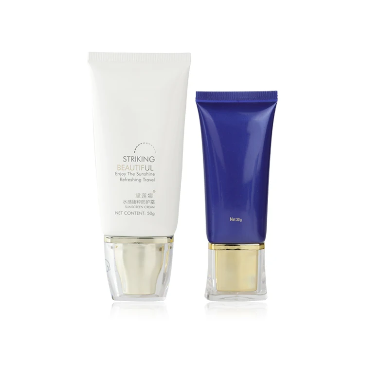 Customized 40 ml sunscreen cream tube plastic cosmetic packaging tubes with screw cap