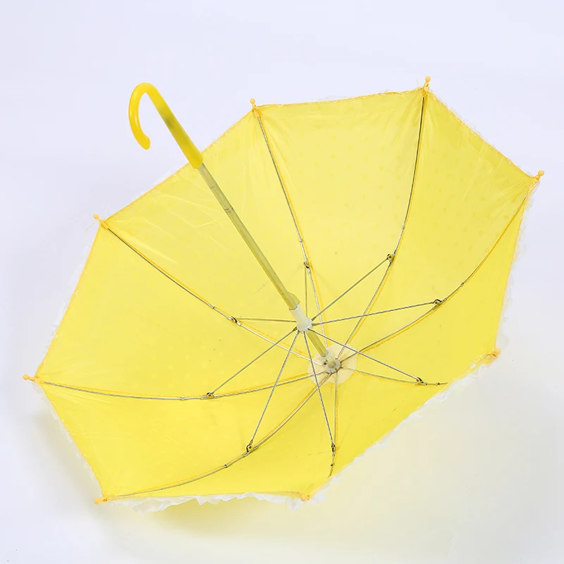 CHUVABAND 12 Inch 8 K Stock Cartoon Dot Lace Toy Umbrella Decorations Foldable Hands Folding Waterproof Multicolor Umbrella