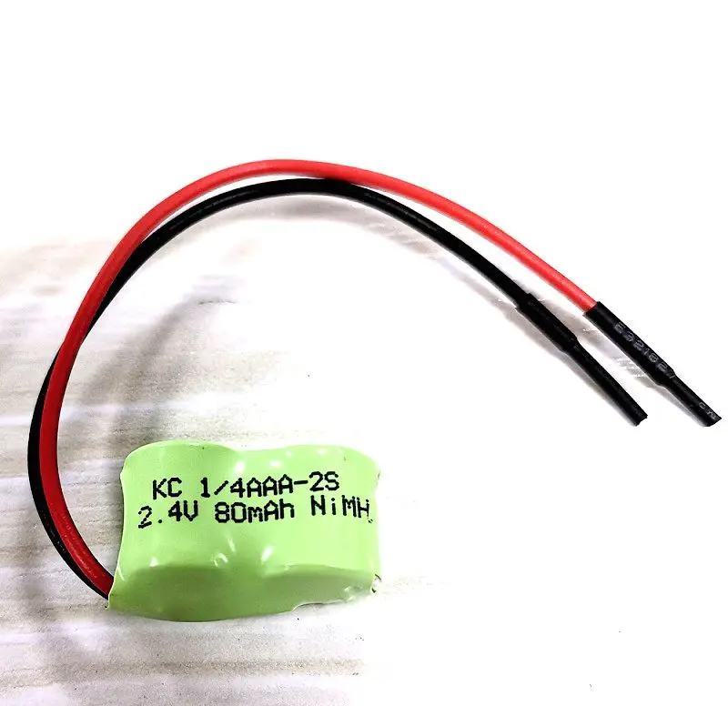 Ni-mh 1/4AAA in Rechargeable Battery Ni Mh Battery Pack 2.4V 2S 80mah 1/4AAA400 Rechargeable Nimh Battery CE MSDS UN38.3 1.2V