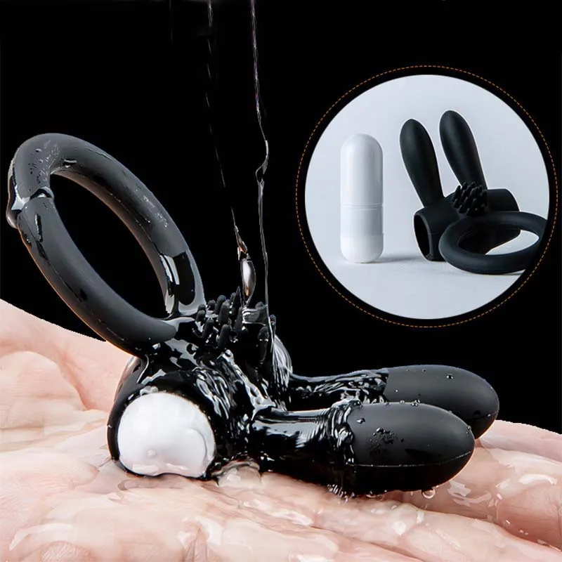 rabbit vibrators silicone electric cock ring men penis ring cock toy testicle vibrating boys tpe penis rings