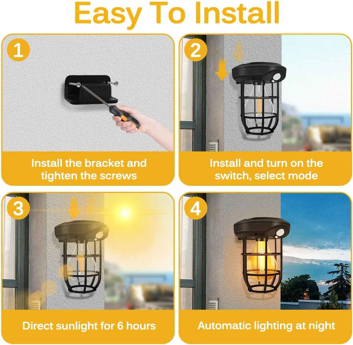 Multifunctional Solar Garden Light Decorative Lamp Retro Style Bulb Lantern Waterproof Solar Sensor Light for Garden Yard