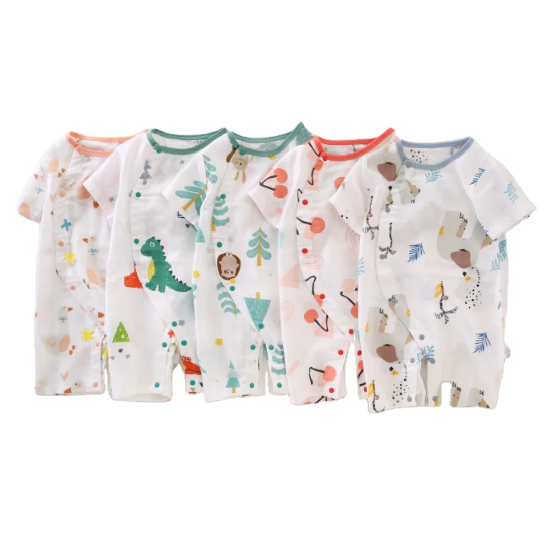 Newborn baby jumpsuit pure cotton male and female baby boneless four season crawl suit