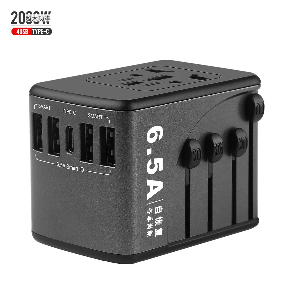 
World Universal Power Adaptor Type C Adapter USB 30W PD Quick Charger Travel Plug Adapter 