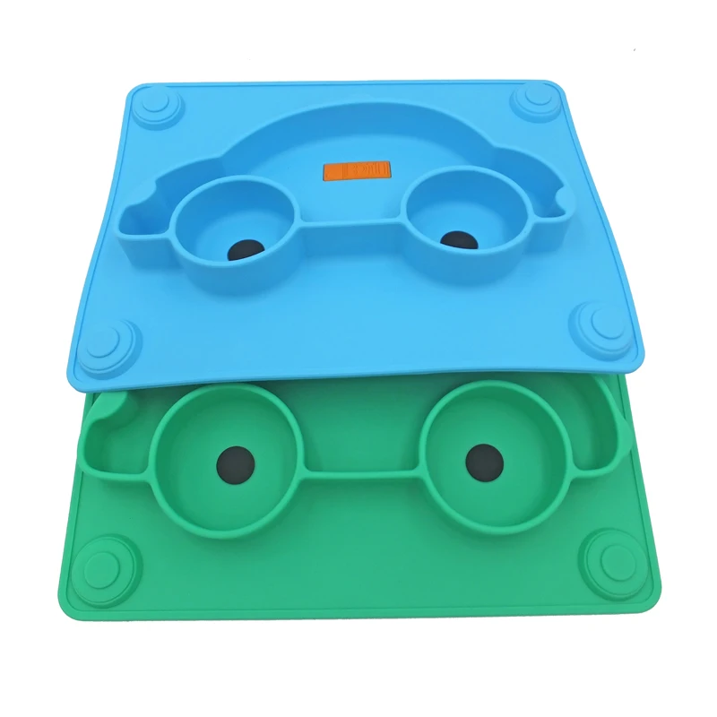 BPA free food grade unique silicone plate baby rubber plate for toddler suction