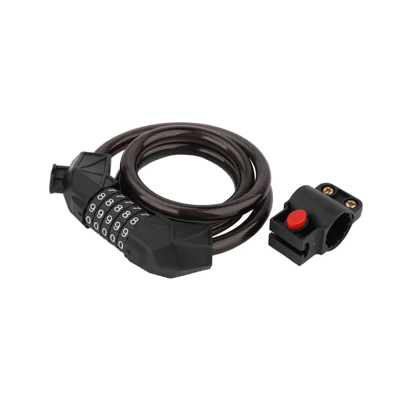 Electric Scooter Bicycle Lock Outdoor Anti-theft Lock 5-digit Code Thickened Steel Cable Lock