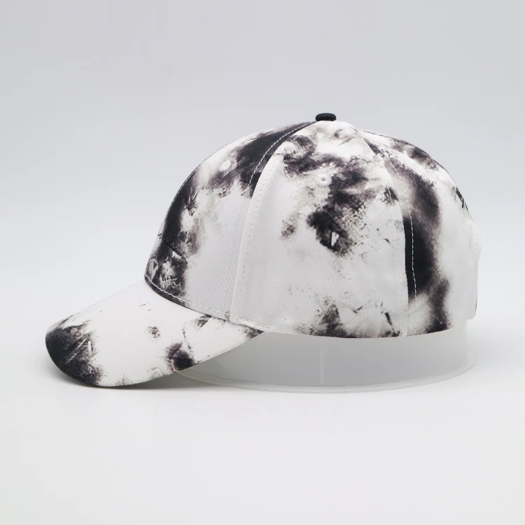 2022 New Design Tie Dye Gradient Ramp Baseball Cap Korean Street Fashion Color Cap With Leather Strap