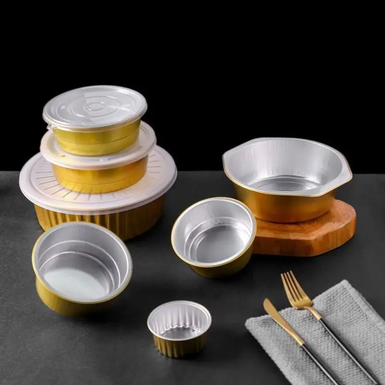 Wholesale Disposable OEM Logo Aluminium Foil For Food Packing Small Foil Tray Small Aluminium Foil Containers