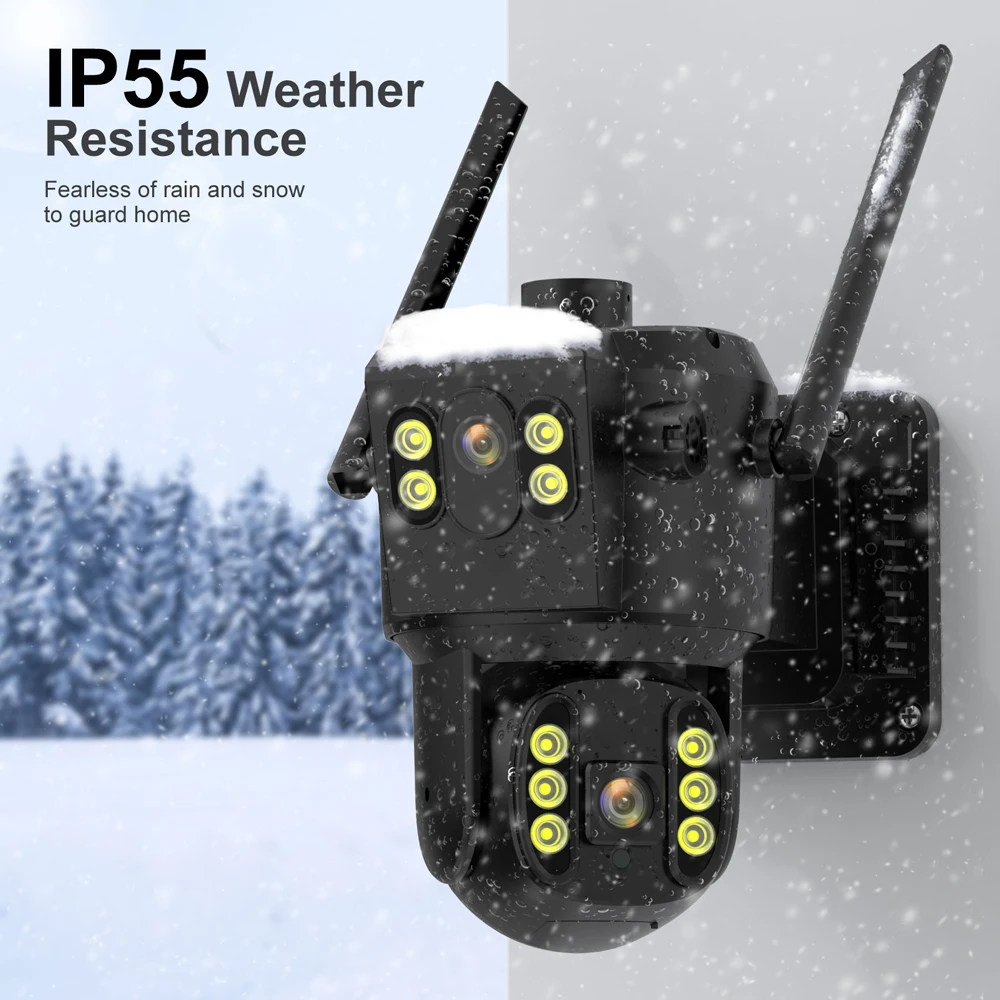 Ip-камера Shirestar 8 МП 4 К Ptz Poe 30X Yoosee Wifi камера с двойным объективом безопасности наружная Ai автоматическое отслеживание